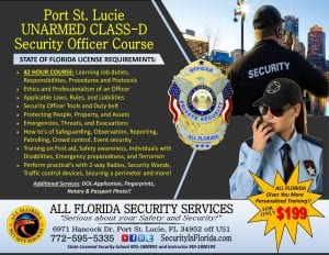 unarmed security officer class d course palm beach